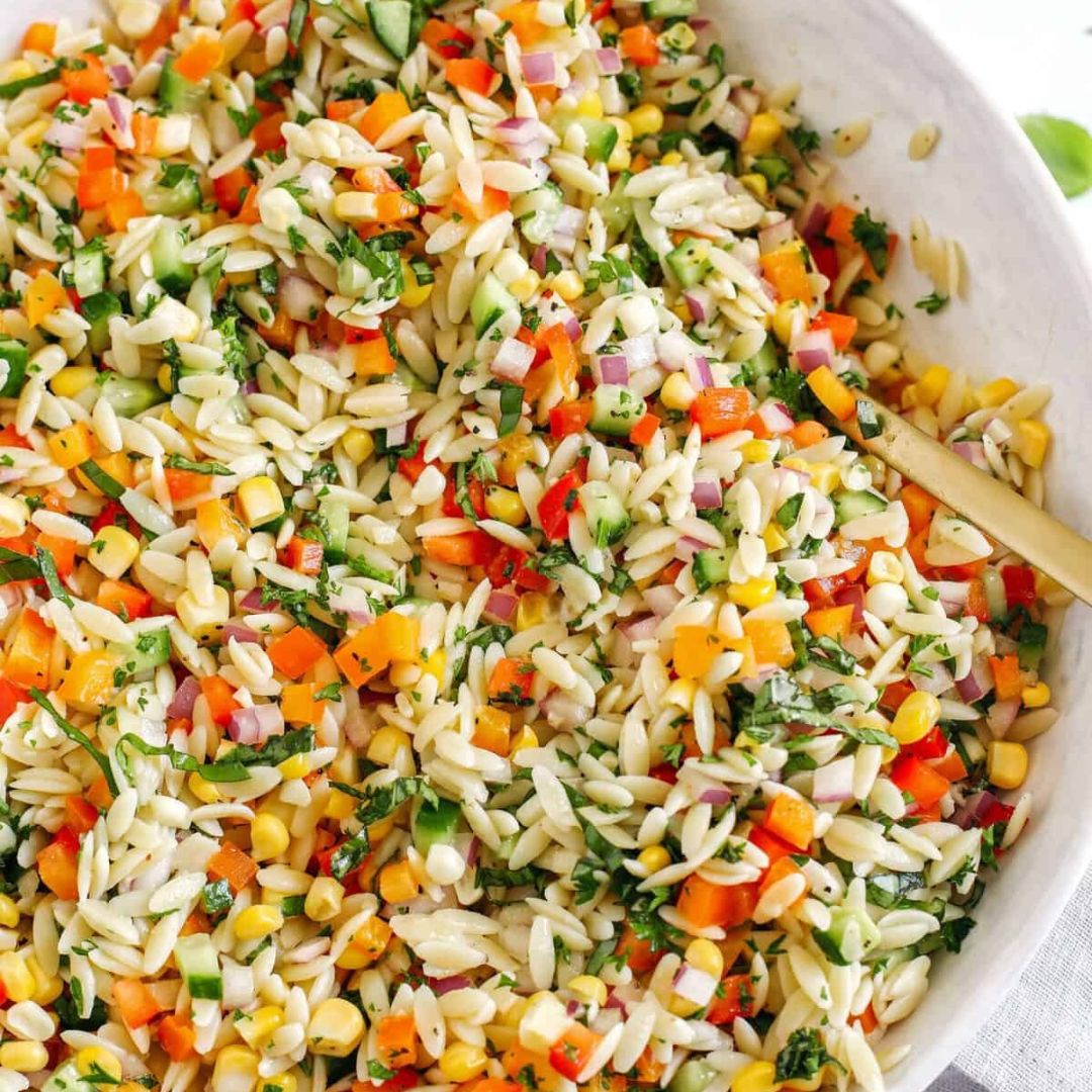 Rainbow Orzo Pasta Salad